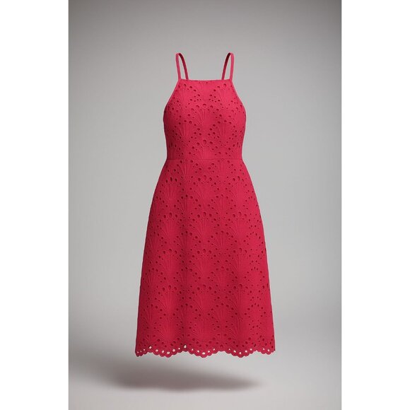 Andie Dresses & Skirts - Andie Swim The Roatan Midi Dress Women Sz Small Rosette Cotton Eyelet Lace Lined